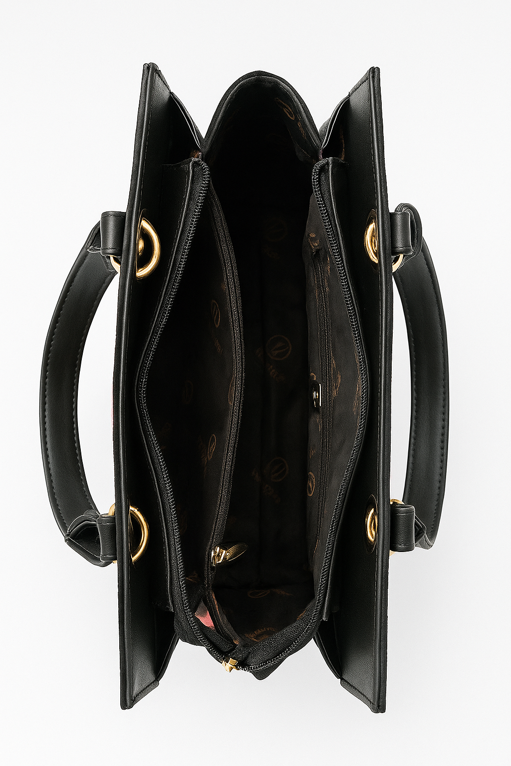 Amrie Black & Beige PU Tote Bag – Premium Stylish Handbag for Women