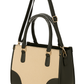 Amrie Black & Beige PU Tote Bag – Premium Stylish Handbag for Women