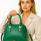 Amrie Emerald Green Classic Handbag – Premium PU Leather Shoulder Bag for Women