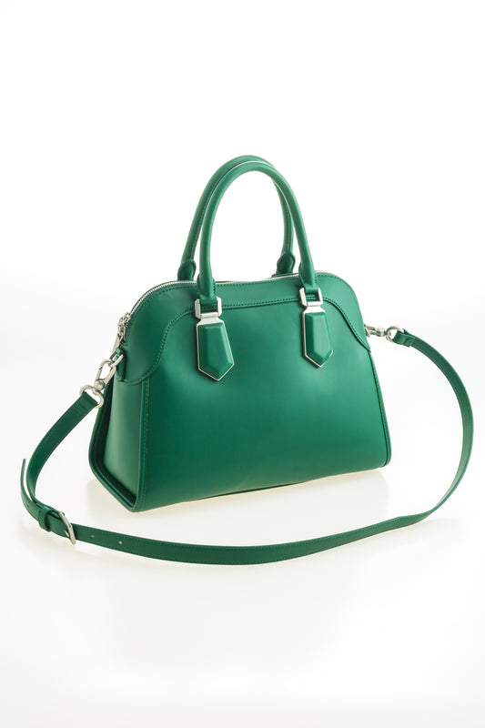 Amrie Emerald Green Classic Handbag – Premium PU Leather Shoulder Bag for Women